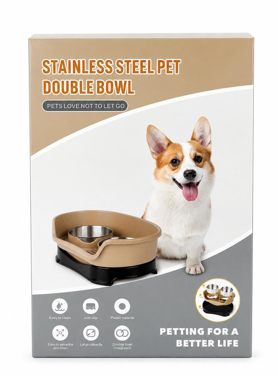 Comedero doble para perros y gatos