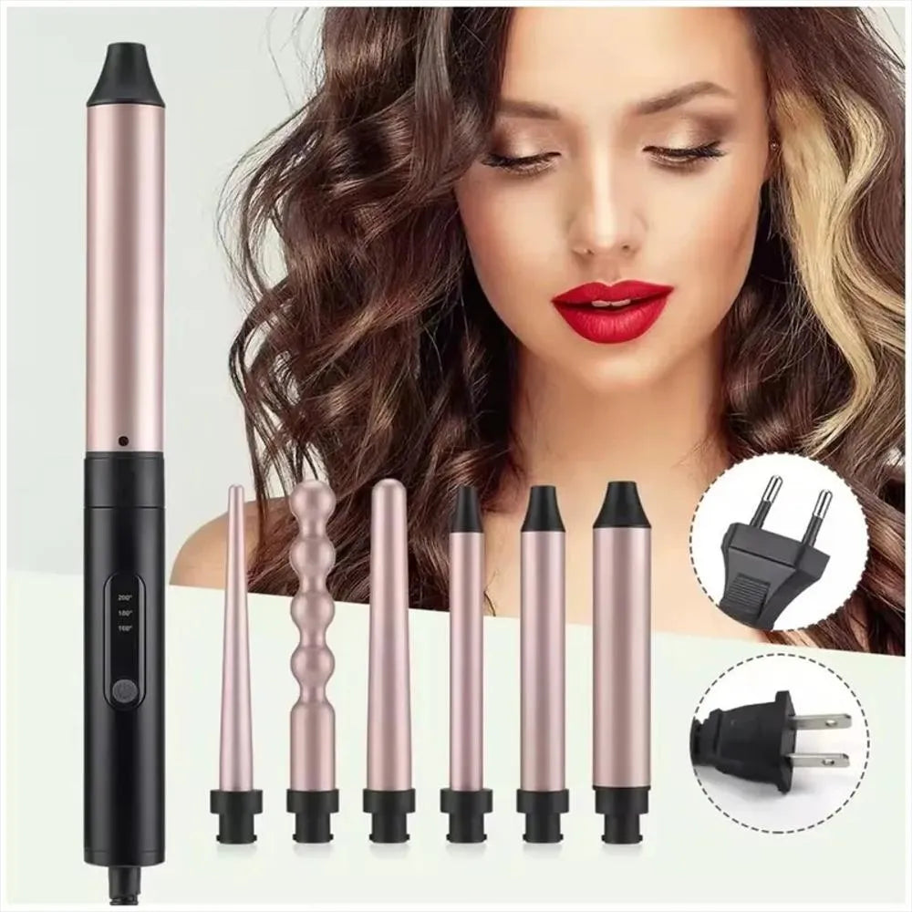 Pinza Rizador 6 En 1 Para Cabello Profesional Beautiful Curl